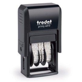 Trodat Printy 4810 Self-Inking Date Stamper – Pocket Size, US Format MMM-DD-YYYY, Black Impression – 3/4" x 1"