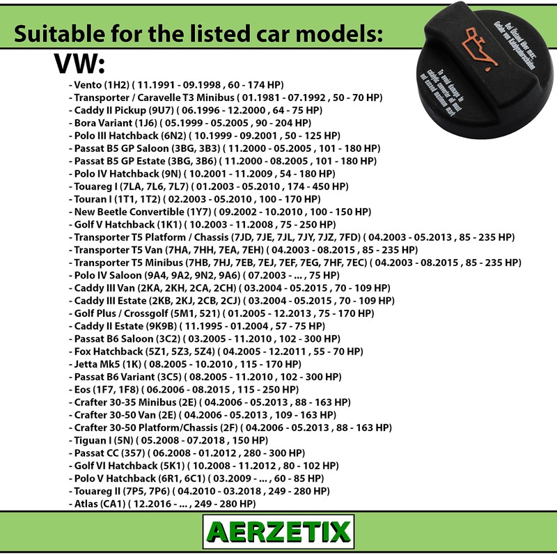 AERZETIX - C40102 - Öleinfülldeckel - kompatibel mit - 06A103485F/C