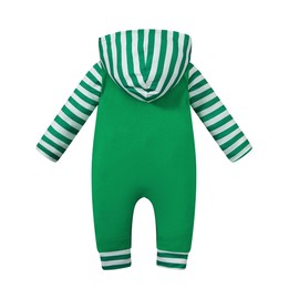 Infant Baby Boys Girls Mommy&Daddy'Little Lucky Charm St.Patrick's Day Hooded Outfits Romper(Green,12-18 Months)