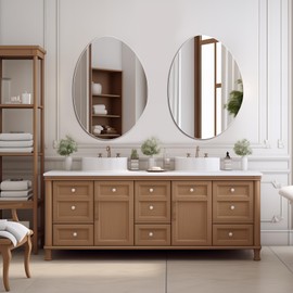 TheiaMo Irregular Wall Mirror 28"x36", Frameless Asymmetrical Mirror for Wall, Modern Decorative Bathroom Mirror, Wall Mounted Mirror for Bedroom Living Room Entryway