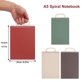 IHDYPPEW 8 Pack A5 Top Spiral Notebook with Flip Notepad Design, 4 Color A5 Size Ideal for Left Handed Users – Efficient Work Top Bound Spiral Notebook for Note Taking in Office