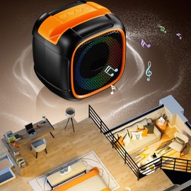 Portable Boom Box with Bookshelf Speakers Camping and Games Bluetooth 5.3 ABS Wireless Bluetooth Stereo Cell Phone Stand