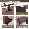 TOKCKYBL Double Toilet Paper Holder with Walnut Wood Shelf -