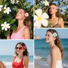 Oblihumoy 6 Pack Hawaiian Flower Hair Clips for Women Poppy