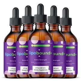 Gold Nutra Lipobound Drops, All Natural Maximum Strength Formula, Lipo Bound Drops Liquid Supplement (5 Pack)