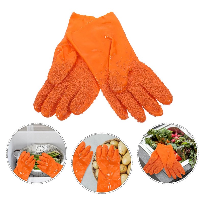 Uonlytech 1 Pair Peeling Potatoes Gloves Waterproof Vegetable Peel Glove