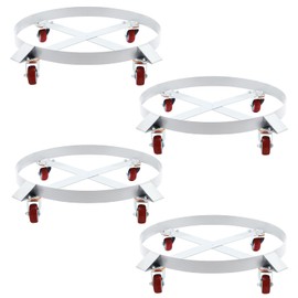 CUBELLIN 55 Gallon Drum Dolly 1200lbs Capacity Barrel Dolly with 4 Swivel Caster Wheels Steel Trash Can Dollies for Warehouse Drum Handling (Set of 4)