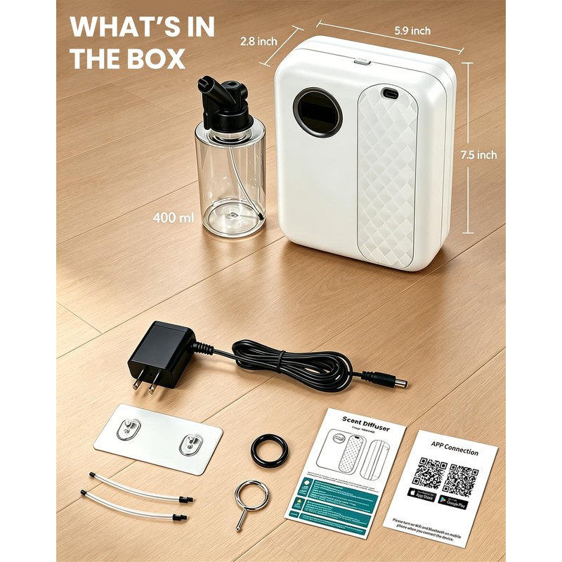 RoyAroma Waterless Essential Oil Diffuser for Home, Smart Scent Air