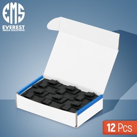 Everest Media Solutions RJ45 CAT6 Keystone Coupler - Black 12-Pack - Inline Keystone Jack Female to Female for Standard Wall Plates & Patch Panels - UTP Ethernet Extender Adapter RJ45 Gender Changer