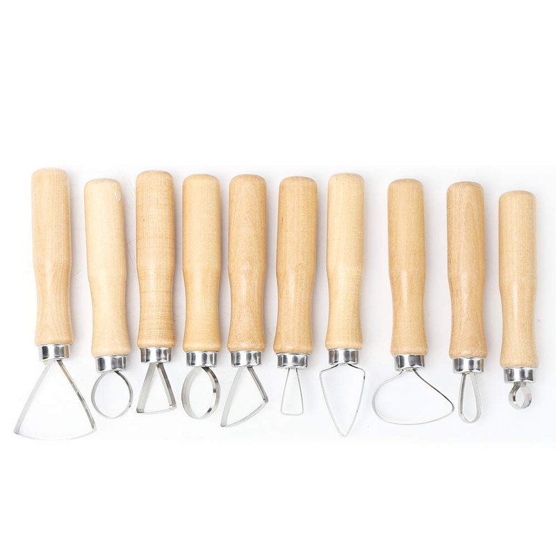 10pcs Stainless Steel Ceramic Flat Wire Carving Scraping Sculpting Tool