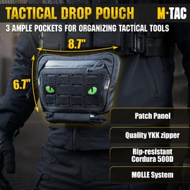 M-Tac Large Elite Drop Pouch - Dump Tool Dangler Pouch with Velcro Fastening