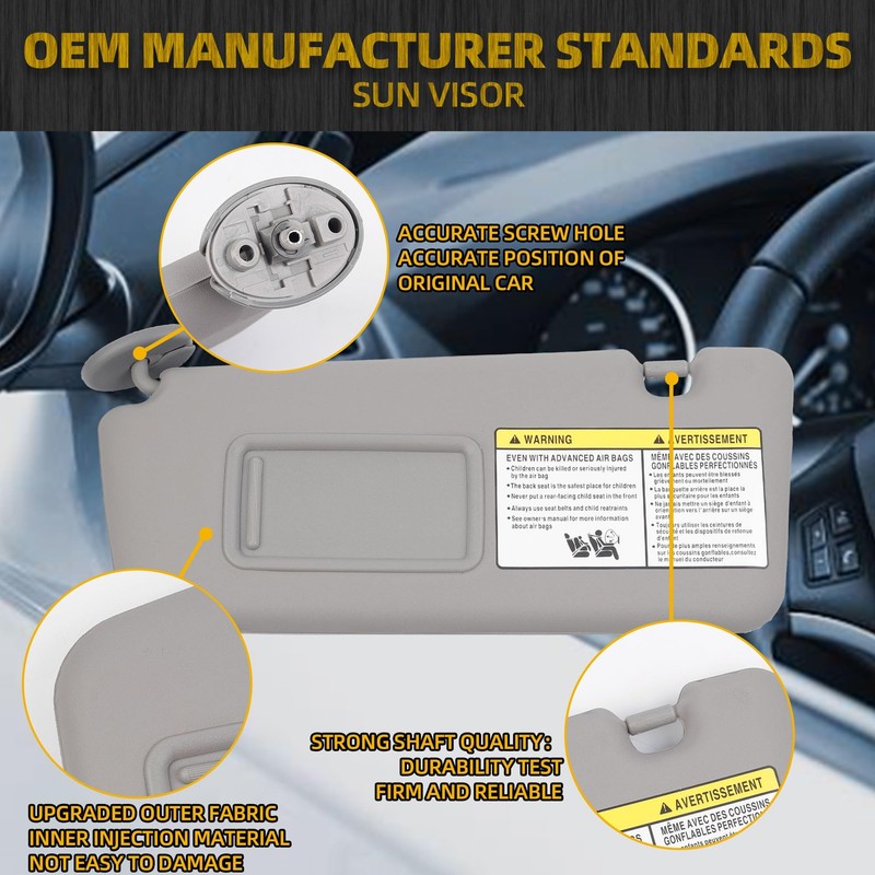 Dasbecan Left Driver Side Sun Visor Compatible with Toyota RAV4