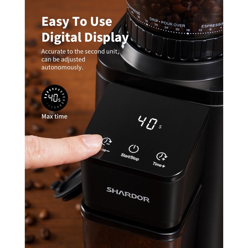 SHARDOR Professional Conical Burr Coffee Grinder, Coffee Bean Grinder with
