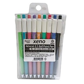 Xeno Beyond Style NEWVE 0.5mm Ball Point Pen Set, 9 Colors