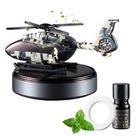 Solar Power Air Freshener for Car, Helicopter Aromatherapy Solar Energy Rotating Fragrance for Dashboard, Automotive Interior Decoration Purifiers, Fresheners Diffusers for Essential Oils(Black Camouf
