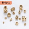 300 Pcs Brass Knurled Threaded Inserts, M2 M2.5 M3 M4