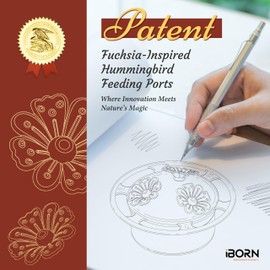 iBorn Handheld Hummingbird Feeders for Outdoors, Hummingbird Hand Feeder 3OZ Mini Bird Feeders for Outdoors, 3 Bee Guard Feeding Ports, Silicone Flower, Red (Set of 2)