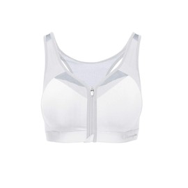 Champion Women's Motion Control Zip Sports Bra Bra, -white, 34C