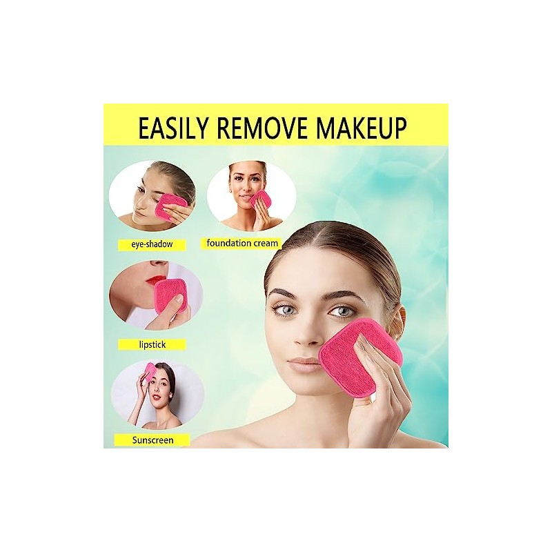 Paños desmaquillantes para cara, ojos, labios, almohadillas desmaquillantes reutilizables, paños