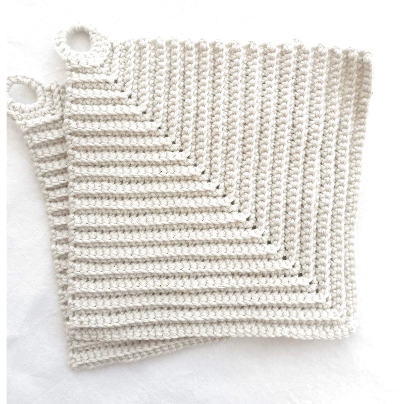 Topflappen 100% Baumwolle gehäkelt ca. 19 x 19 cm in