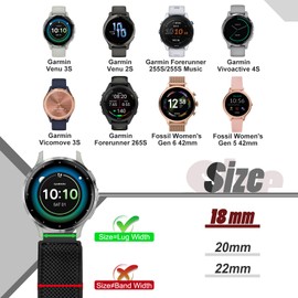 Runostrich Quick Release Nylon Watch Band - Choice of Width - 18mm, 20mm, 22mm Elastic Watch Straps Adjustable Stretchy Solo Loop Sport Nylon Replacement Wristband for Women Men, 3pcs