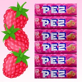Pez Candy Dispenser Refill Rolls, (25 Count) Choose Your Favorite Flavor! (Raspberry)