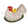 Creative Co-Op Stoneware Vintage Reproduction Hen Shaped Butter Dish, Multicolor