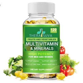 Whole Food Multivitamins & Minerals for Women & Men! B-Complex + Calcium + Magnesium + Zinc! Vegan! Complete Comprehensive Nutritional Support! 120 Capsules, 60 Day Supply