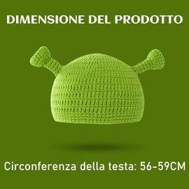 Norhogo Wool Knitting Hat, Green Monster Knitting Hat, Funny Hats, Cosplay Anime Prop Knitting Hats, for Christmas, Carnival Party for Men and Women, Green, Green