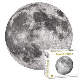 Rompecabezas 1000 Piezas, Rompecabezas Lunar Antipolvo y Antidecoloración, Puzzle Redondo, Regalo para Juego Familiar Regalo de Cumpleaños Para Adultos, Adolescentes, Puzzle Moon Alta Resolución
