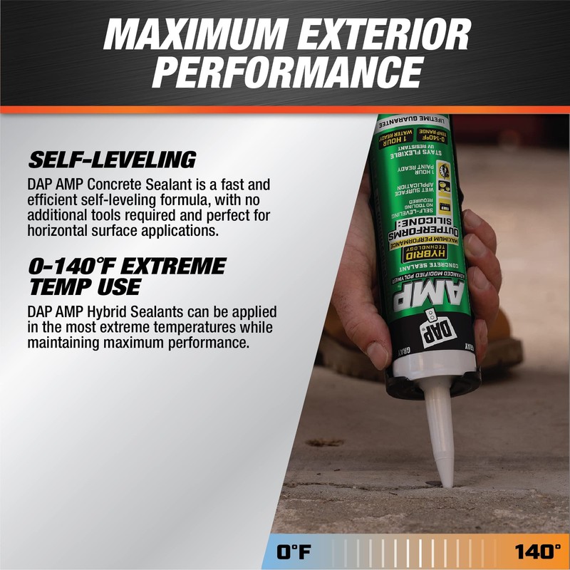 DAP AMP Concrete Sealant, Gray, 9 Oz (7079800764)