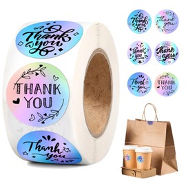 Etiquetas de Agradecimiento Etiquetas Adhesivas Personalizadas 500PCS/rollo Para Decoración De Álbumes De Recortes Cierre De Sobres Etiquetas Adhesivas Redondas 2.5cm (Azul 01)