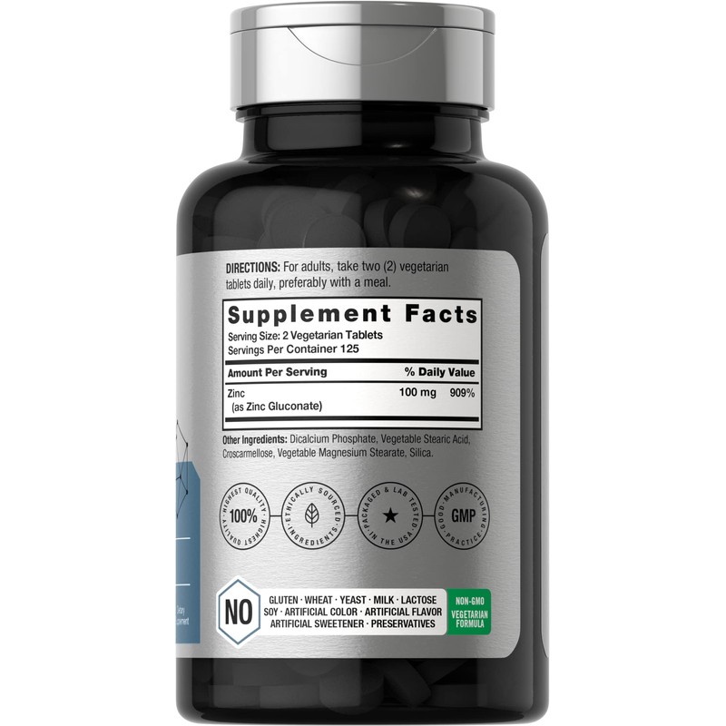 Horbäach Chelated Zinc Supplement 100mg | 250 Tablets | High