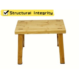 Bamboo Step Stools 2 Pack, 7 Inch Height, Screwless & Easy Assembly-Free, Holds 300 lbs, Non-Slip One Step Stool, Potty Training Stool, Portable Sturdy Bedside Stool for High Beds