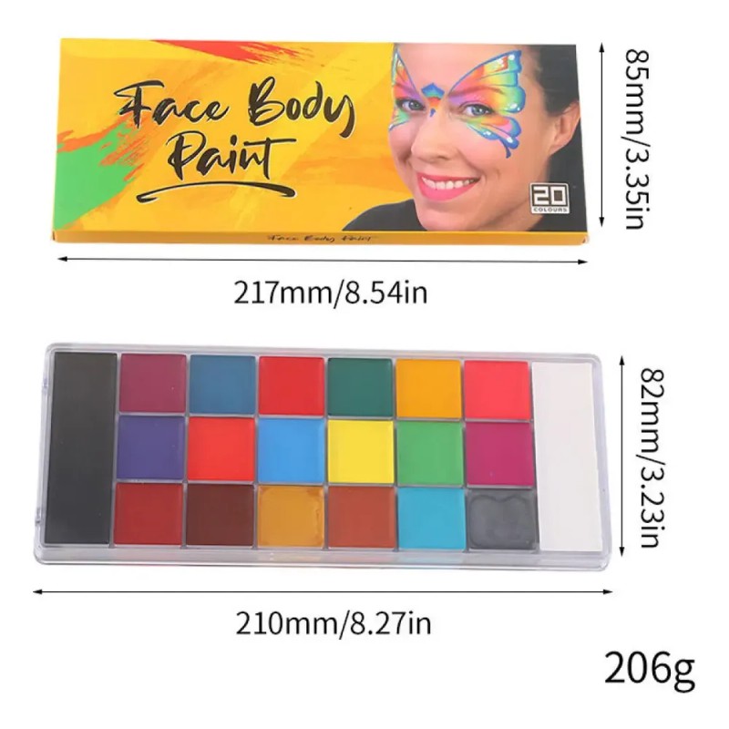 Kit Completo De Maquillaje Acuarela Para Rostro Y Cuerpo