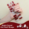 XEAOHESY 1 Sheet 20pcs Christmas Semi Cured Gel Nail Strips,