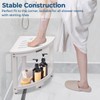 KingPavonini HDPS Corner Shower Stool for Shaving Legs, Waterproof, White
