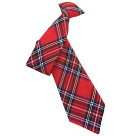 Men's Royal Stewart Red Tartan Clip On Neck Tie