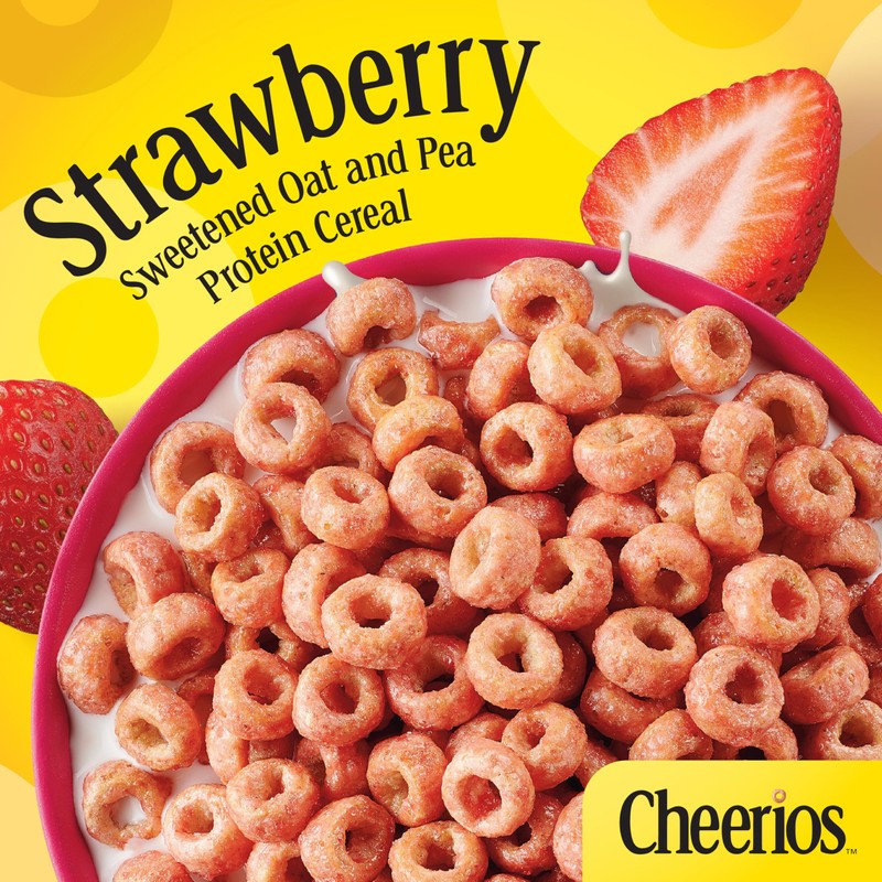 Cheerios Protein Cereal, Strawberry, 8g Protein, Large Size, 11.2 oz