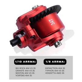 GIXCEL Steel Front Rear Diff Upgrade Set, 34T Transmission Module Set Main Gear for ARRMA 1/10 Granite SENTON Big Rock VORTEKS 1/8 Infraction Typhon Vendetta 3S RC Truck Models, Replace ARA210007