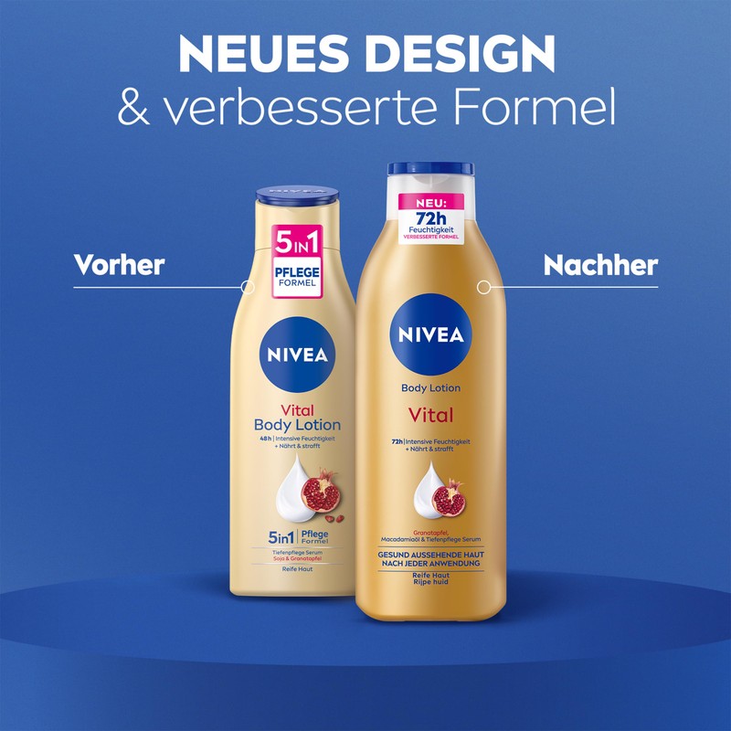 NIVEA Body Lotion Vital, Nourishing Body Cream for Mature Skin
