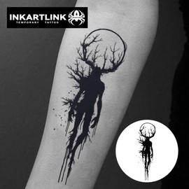 INKARTLINK Tattoo Tech, 2 Sheets Large Semi Permanent Tattoo, Temporary Tattoos, Last 1-2 Weeks, Waterproof, Realistic Look, No Adhesive, No Reflection （Mythology Design)135