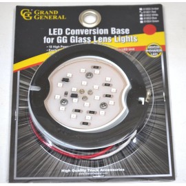 Grand General (GG) Glass Lens Conversion Light Base 18 High Powered Red SMD LEDs 3 Wire GG#81851