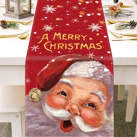 Purpledi Christmas Decoration Table Runner Christmas Table Runner Red Linen Christmas Tablecloth for Christmas Table Decoration Christmas Table Runner Christmas Decorations 40 x 140 cm B