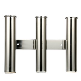 Amarine Made Multi Tube Fishing Rod Rack, 316 Stainless Steel Wall/Side Mounted Rod Holder Bracket Fishing Rod Pod Pole Holder for for Boat Truck Kayak Milk Crate Golf Cart Cooler