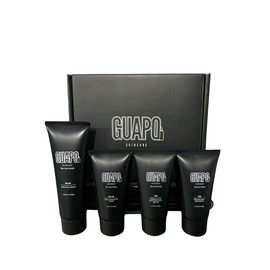 Guapo Skincare - Mens Skincare Routine Facewash Kit, 4 Step Regime Including Face Wash, Facial Scrub, SPF20 Moisturiser and Nightime Lotion