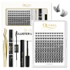 QUEWEL 144 Piece DIY Eyelash Extensions Set, Eyelash Cluster with