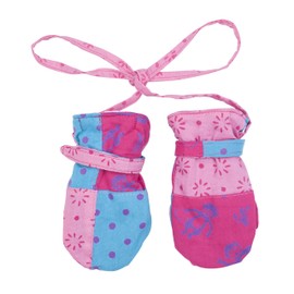 Shu-Shi Baby Toddler Girl Mittens Soft Warm Fleece Interior and String Attached,12 - 18 Months,Patchwork Pink
