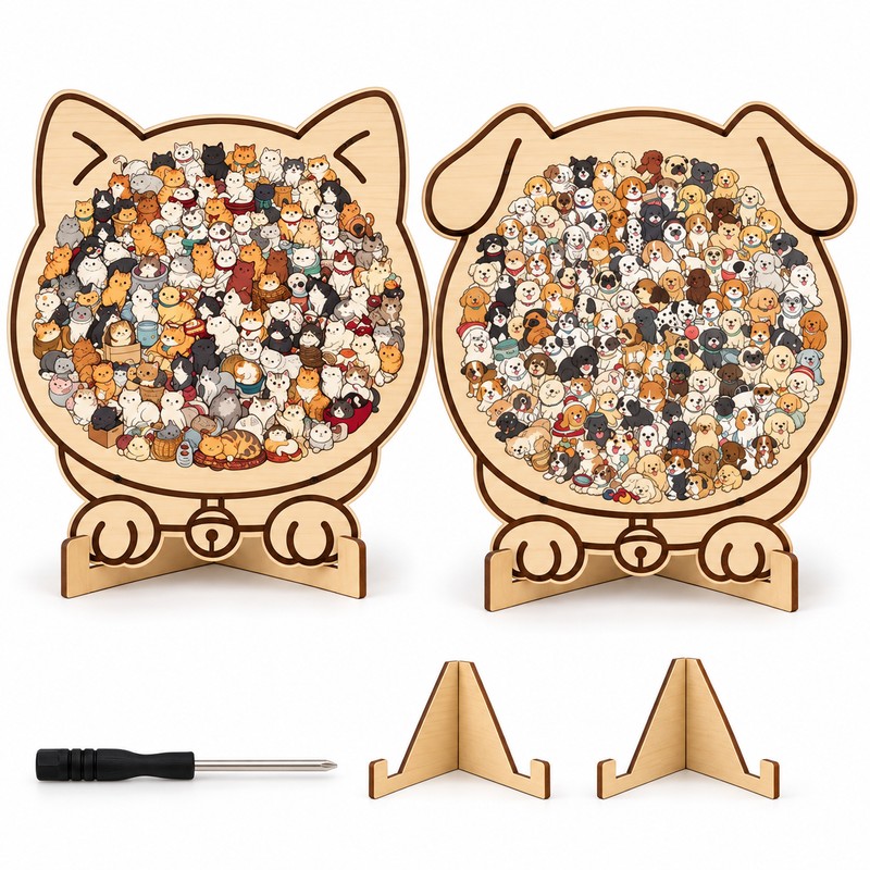 Animal Shape Wooden Jigsaw Puzzle with Stand – Creative Puzzle