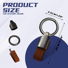 Wedcool Leather Car Keychain, Car Key Fob Keychains with Quick-Release Elastic Clasp, Universal Key Chain Accessories for Men (Brown)